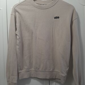 Women's Cream Sweater with Batman Logo